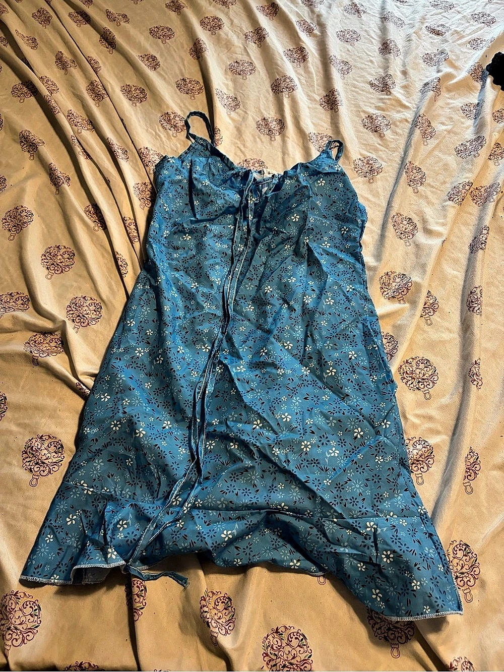 John Galt Blue Floral Colleen Slip Dress